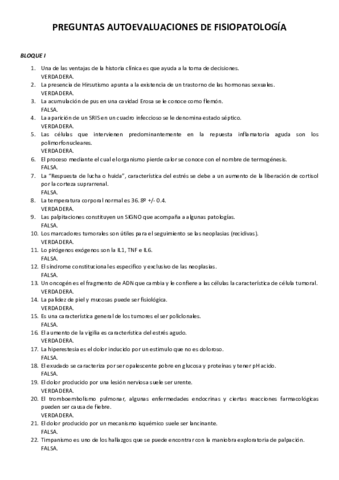 Preguntas Autoevaluaciones De Fisiopatolog A Pdf