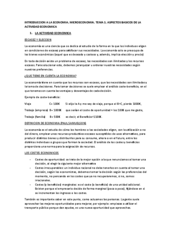 RESUMEN TEMA 1 MICROECONOMIA Pdf