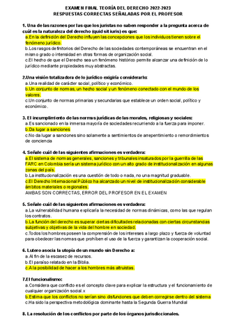 Respuestas Examen Final Teoria Del Derecho Pdf