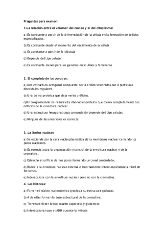 Preguntas Examen Biología pdf