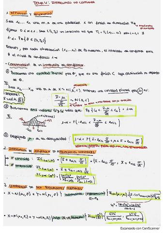 Resumen Tema Intervalos De Confianza Pdf