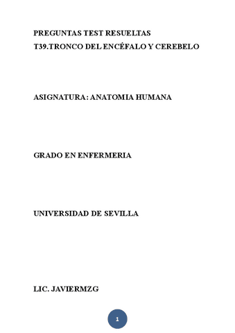 Preguntas Test Resueltas T Tronco Del Encefalo Y Cerebelo Pdf