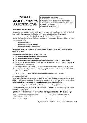 Tema Reacciones De Precipitacion Pdf