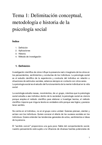 Tema 1 Delimitacion Conceptual Metodologia E Historia De La Psicologia