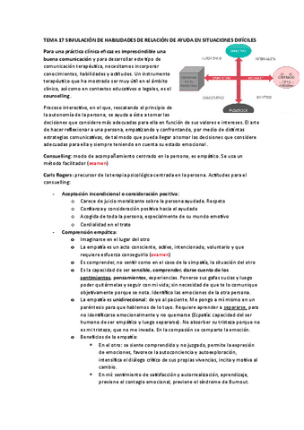 TEMA 17 SIMULACION DE HABILIDADES DE RELACION DE AYUDA EN SITUACIONES