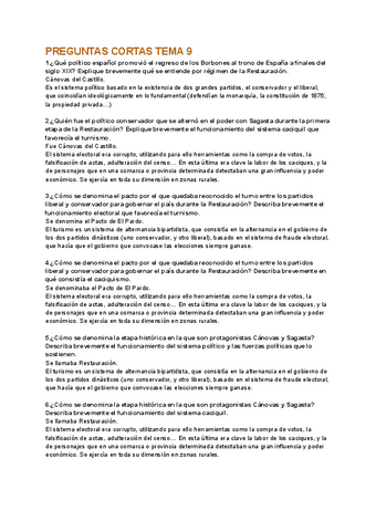 Preguntas Cortas Tema Pdf