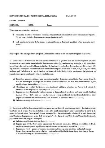 Examen Teor A De Juegos Junio Pdf