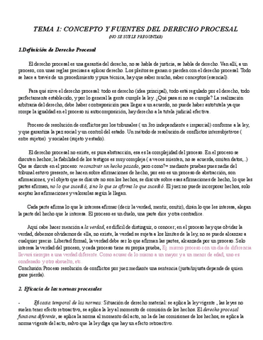 TEMA 1 CONCEPTO Y FUENTES DEL DERECHO PROCESAL Pdf