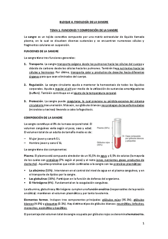 BLOQUE IV FISIOLOGIA DE LA SANGRE Pdf