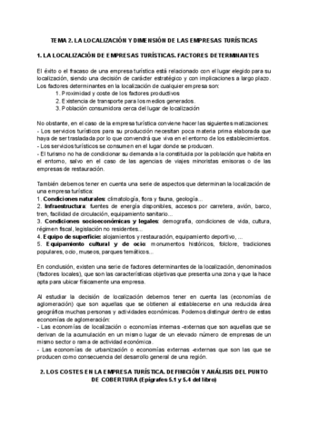 TEMA 2 LA LOCALIZACION Y DIMENSION DE LAS EMPRESAS TURISTICAS Pdf