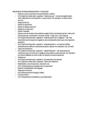 Preguntas Examen Pensamiento Y Lenguaje Pdf