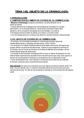 Tema El Objeto De La Criminologia Pdf