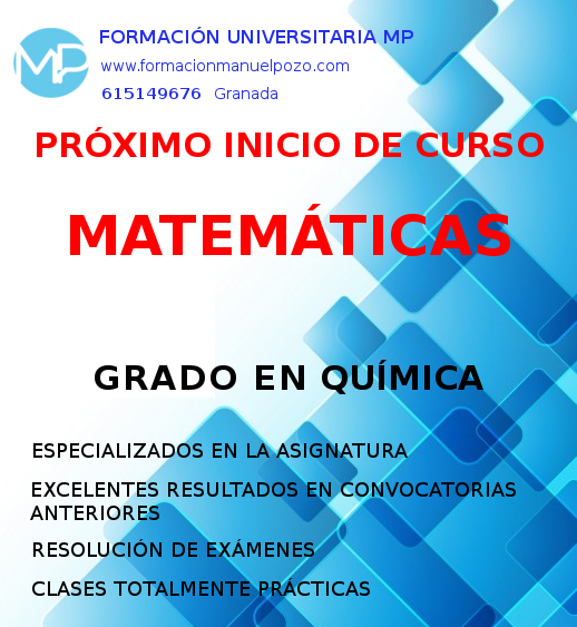 INICIO DE CURSO MATEMÁTICAS I GRADO EN QUÍMICA