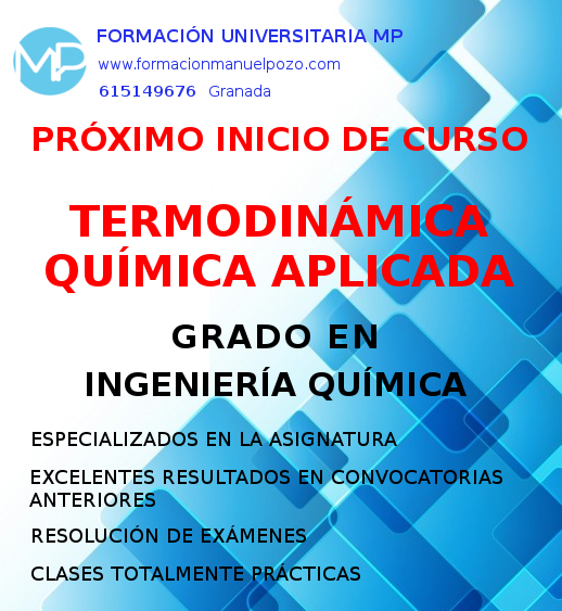 INICIO DE CURSO TERMODINÁMICA QUÍMICA APLICADA GRADO INGENIERÍA QUÍMICA