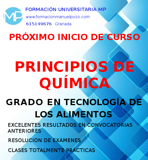 INICIO DE CURSO PRINCIPIOS DE QUÍMICA GRADO CC.Y TECNOLOGÍA DE LOS ALIMENTOS