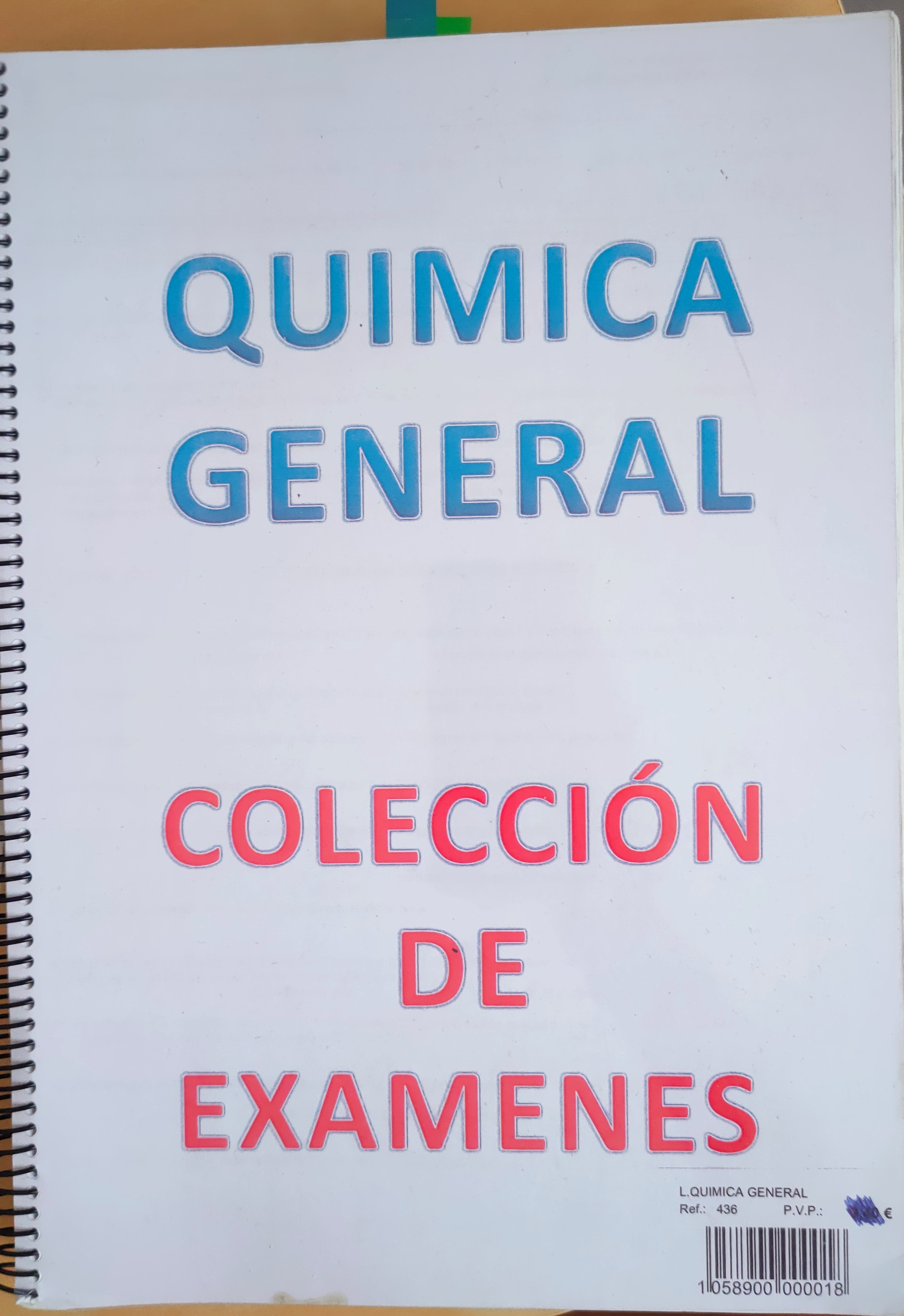 Vendo libro de exámenes resueltos de Química General de 1º, con esto por fin me saque la asignatura. A 7.5€