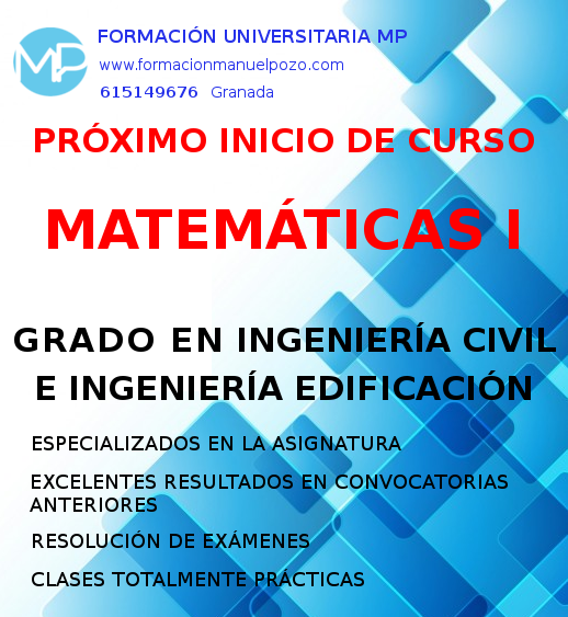 INICIO DE CURSO MATEMÁTICAS I GRADO EDIFICACIÓN