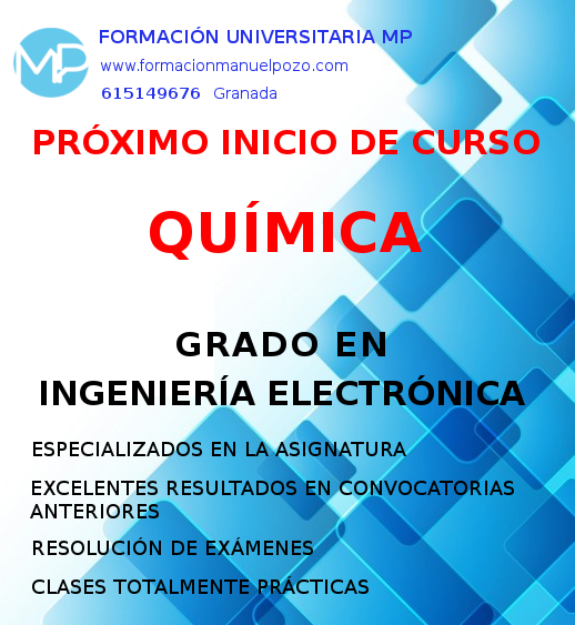 INICIO DE CURSO QUÍMICA GRADO INGENIERÍA ELECTRÓNICA