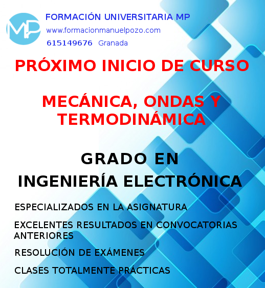 INICIO DE CURSO MECÁNICA, ONDAS Y TERMODINÁMICA GRADO INGENIERÍA ELECTRÓNICA