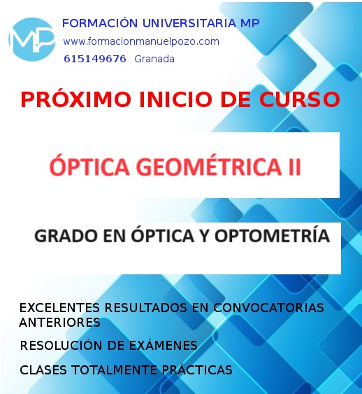 INICIO DE CURSO ÓPTICA GEOMÉTRICA II