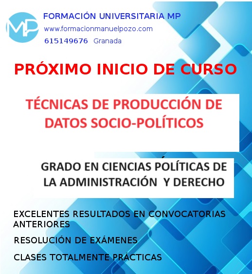 INICIO DE CURSO DE TÉCNICAS DE PRODUCCIÓN DE DATOS SOCIO-POLÍTICOS