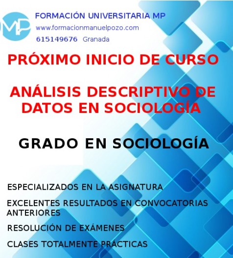 INICIO DE NUEVO CURSO DE ANÁLISIS DESCRIPTIVO DE DATOS EN SOCIOLOGÍA