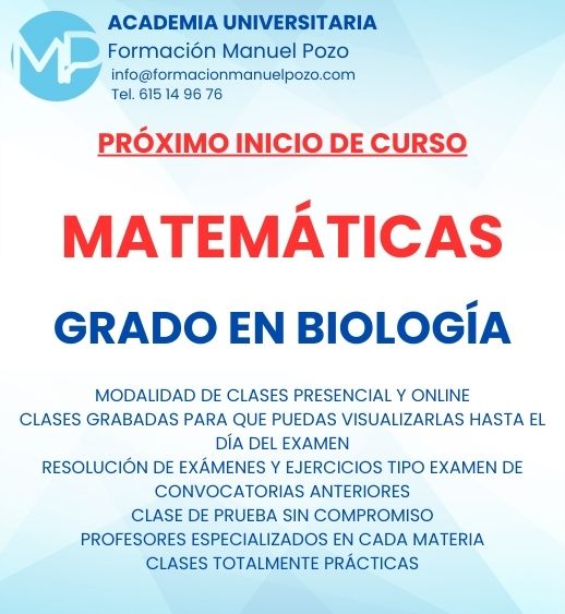 INICIO DE CURSO MATEMÁTICAS GRADO EN BIOLOGÍA