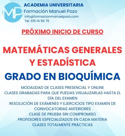 INICIO DE CURSO MATEMÁTICAS GENERALES Y ESTADÍSTICA