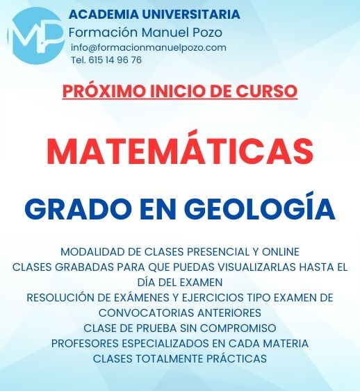 INICIO DE CURSO MATEMÁTICAS GRADO EN GEOLOGÍA