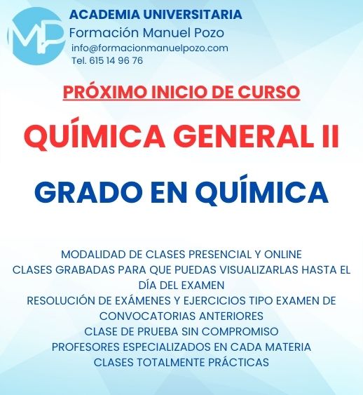 INICIO DE CURSO QUÍMICA GENERAL II GRADO EN QUÍMICA