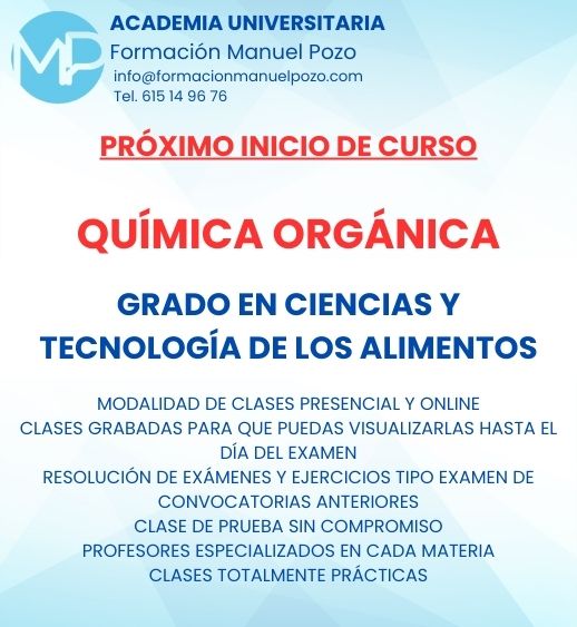 INICIO DE CURSO QUÍMICA ORGÁNICA GRADO EN CIENCIA Y TECNOLOGÍA DE LOS ALIMENTOS