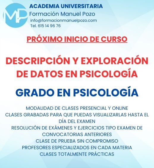 INICIO DE CURSO DESCRIPCIÓN Y EXPLORACIÓN DE DATOS EN PSICOLOGÍA