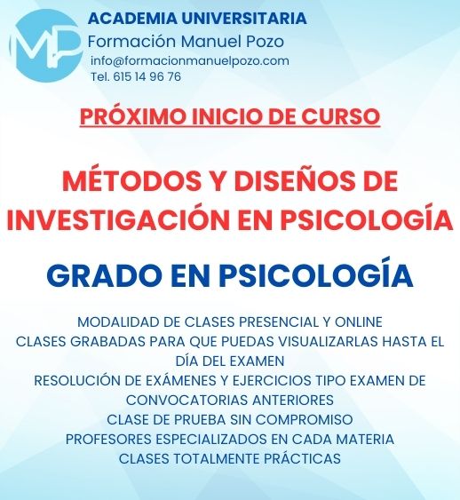 INICIO CURSO MÉTODOS Y DISEÑO DE INVESTIGACIÓN EN PSICOLOGÍA