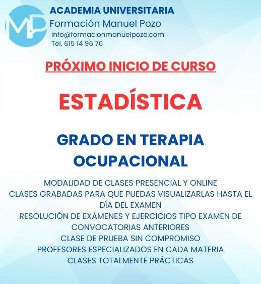 INICIO DE CURSO ESTADÍSTICA GRADO EN TERAPIA OCUPACIONAL