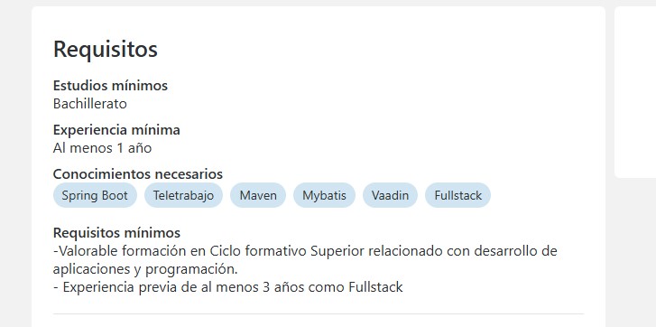 Fullstack Java Spring (100% Teletrabajo)