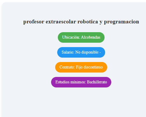 profesor extraescolar robotica y programacion