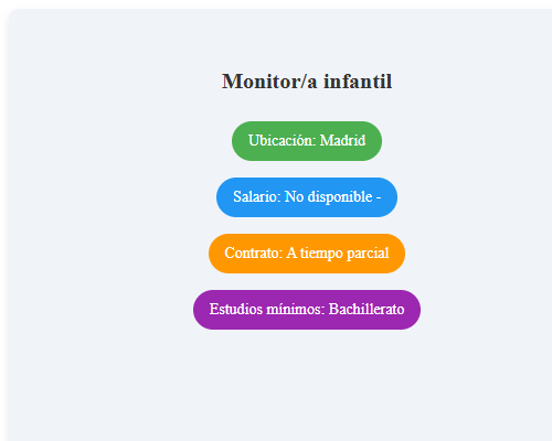 Monitor/a infantil