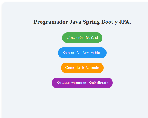 Programador Java Spring Boot y JPA.