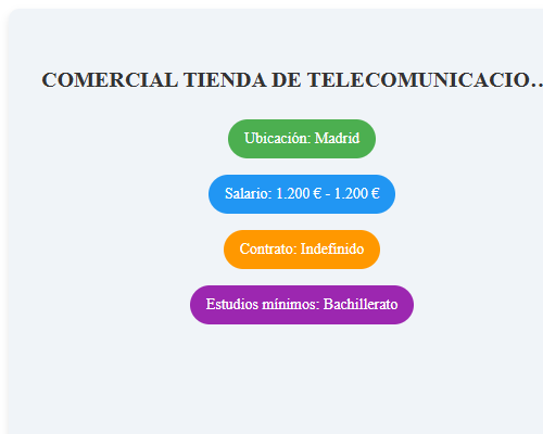 COMERCIAL TIENDA DE TELECOMUNICACIONES PARA LA ZONA CENTRO DE MADRID.