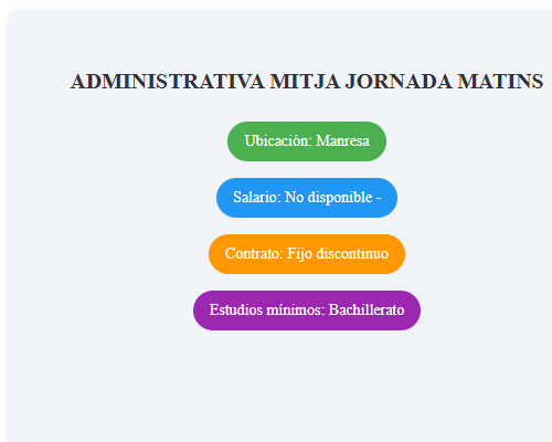 ADMINISTRATIVA MITJA JORNADA MATINS