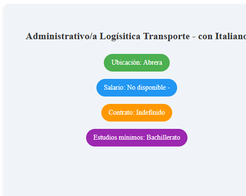 Administrativo/a Logísitica Transporte - con Italiano