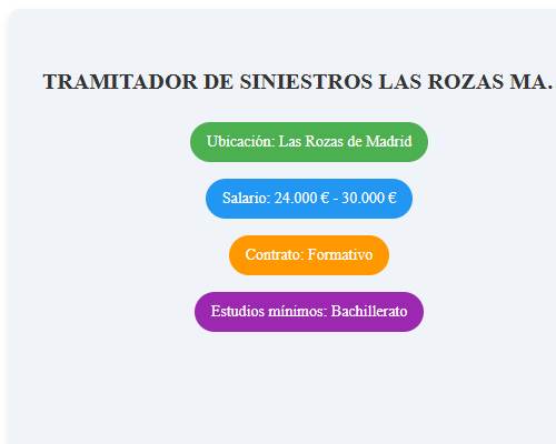 TRAMITADOR DE SINIESTROS LAS ROZAS  MADRID