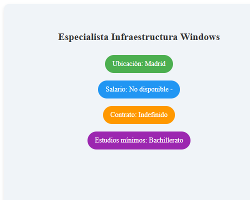 Especialista Infraestructura Windows