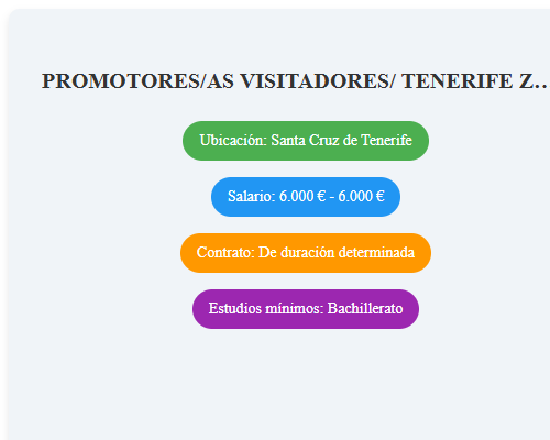 PROMOTORES/AS VISITADORES/ TENERIFE ZONA SUR