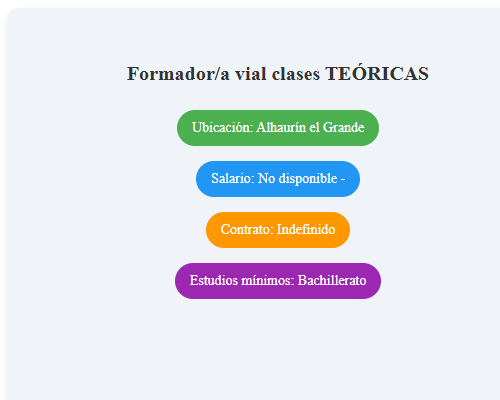 Formador/a vial clases TEÓRICAS