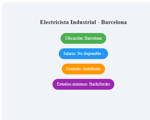 Electricista Industrial - Barcelona