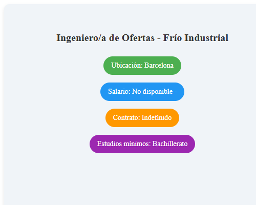 Ingeniero/a de Ofertas - Frío Industrial