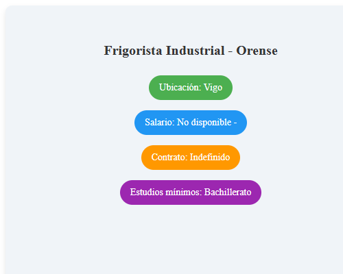 Frigorista Industrial - Orense