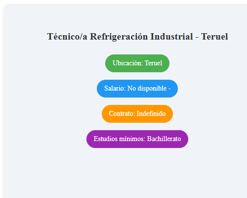 Técnico/a Refrigeración Industrial - Teruel