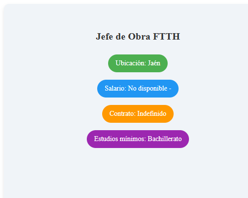 Jefe de Obra FTTH